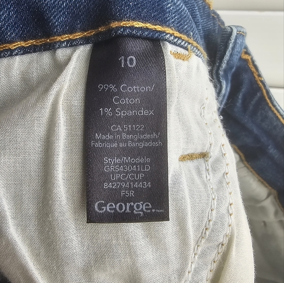 George Distressed Denim Jeans SHORT Hight Waist size 10 - Picture 6 of 6